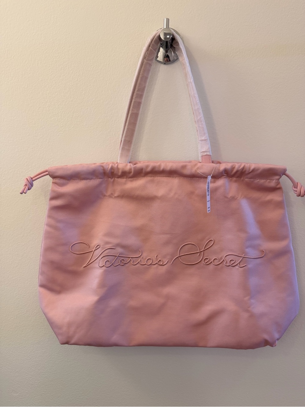 Victoria's Secret Pink Logo Drawstring Tote Bag